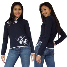 Women Chinese top in Navy Blue